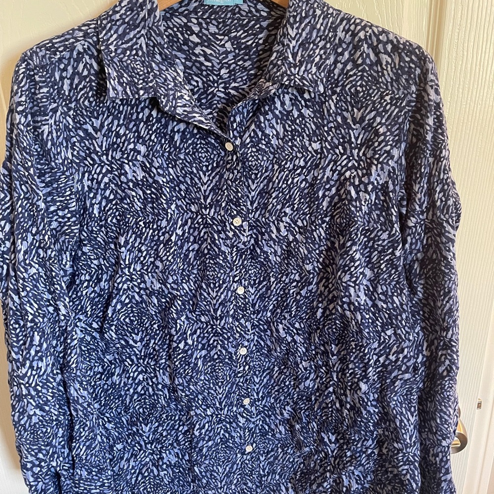 J. McLaughlin Women’s Blue Patterned Shirt
